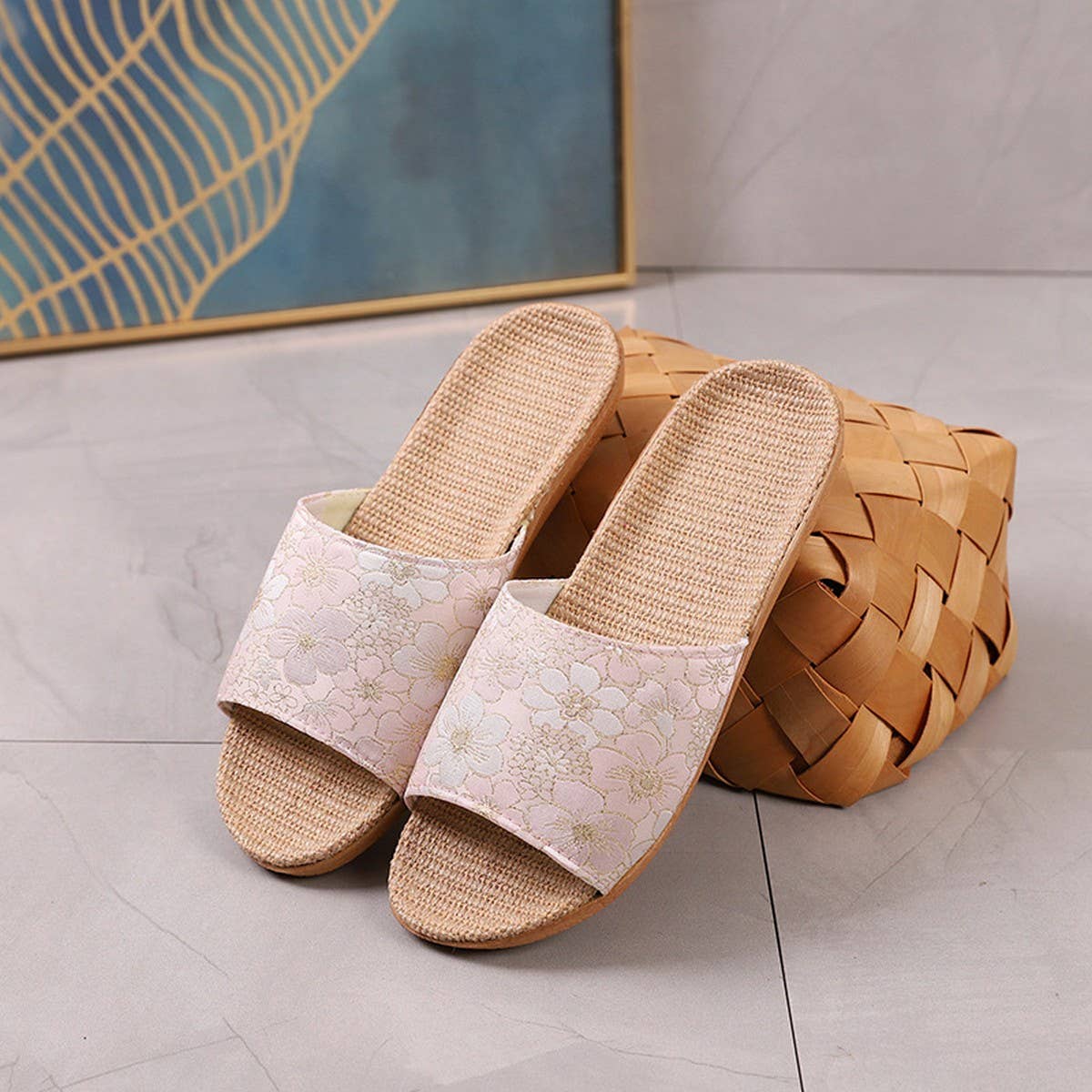 BREATHABLE LINEN SATIN SLIDERS FOR HOME OUT_CWSHF0189