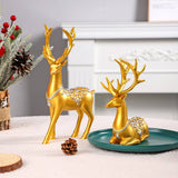European Resin Reindeer Pair Christmas Decor_Cwmm9919