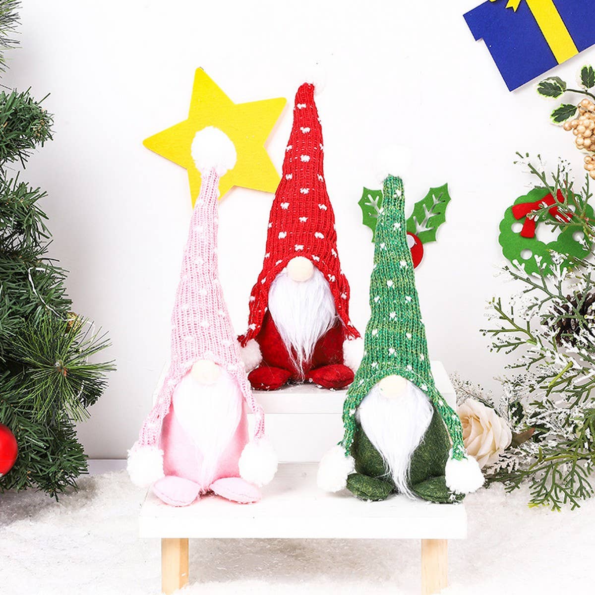 FACELESS DOLL CHRISTMAS KNITTED HAT DOLL ORNAMENT_CWMM2768