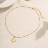 COLD STYLE SHELL ROUND PENDANT NECKLACE_CWAJE1439