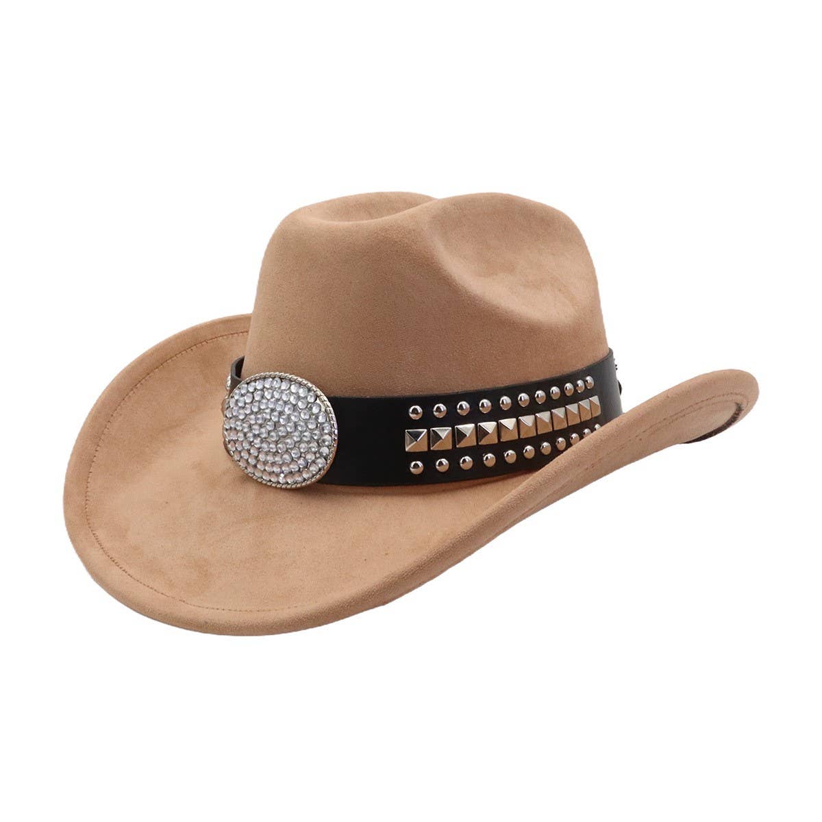 MEN WOMEN SUEDE COWBOY FEDORA HAT WESTERN_CWAH04505