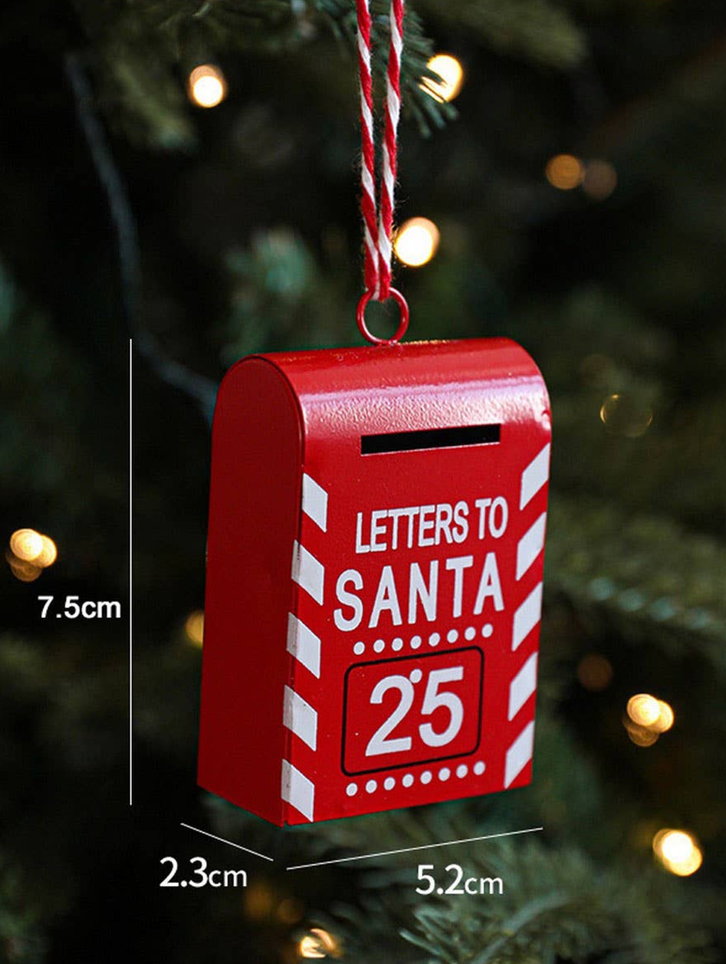 IRON PAINTED MAILBOX VINTAGE CHRISTMAS HANGING_CWMM9780