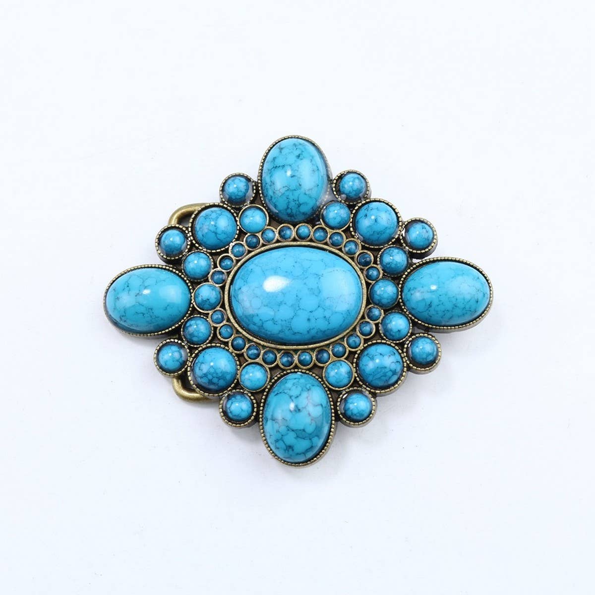 BOHEMIAN TURQUOISE VINTAGE BELT BUCKLE_CWABE0424