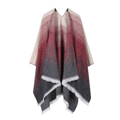 CAPE DARK DOUBLE SIDED WARM OUTER WEAR THICK SHAWL_CWASC2124