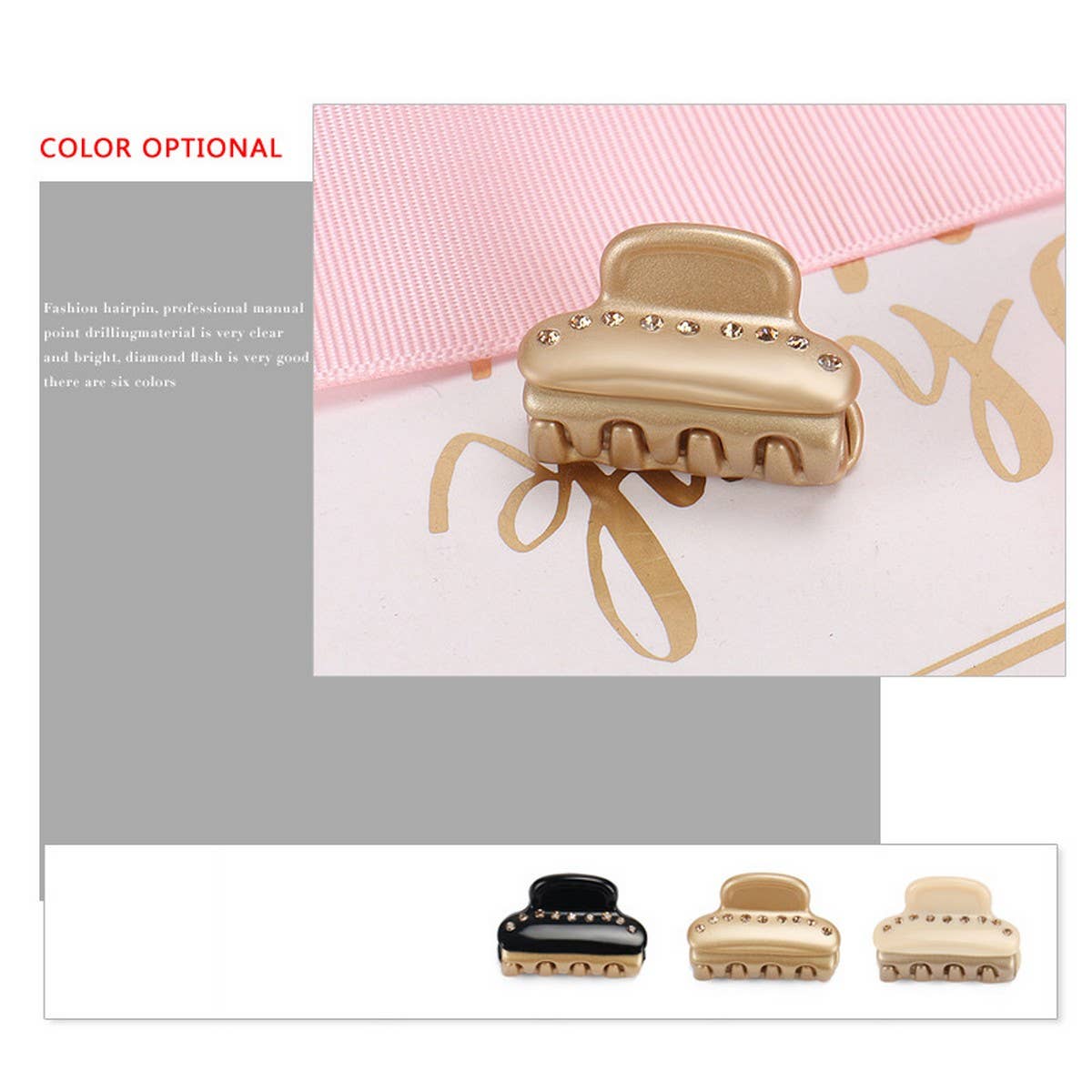 ACETATE SINGLE ROW DIAMOND GRAB CLIP MINI HAIRPIN_CWAHA4244