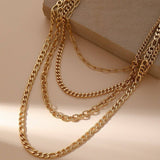 LAYERED CUBAN PAPERCLIP CHAIN NECKLACE_CWMM3585