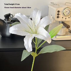 Vintage Autumn Artificial Lily With Bud And Bloom_Cwmm6504
