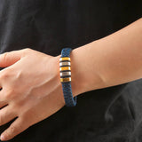 LAKE BLUE LEATHER MAGNET BUCKLE BRACELET_CWAJE1462