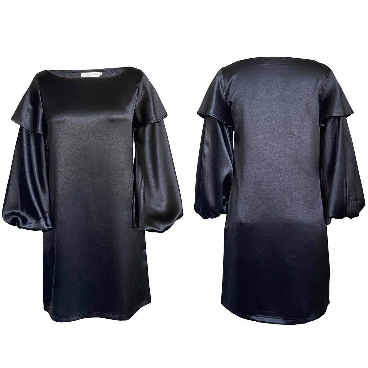 PLUS SIZE FASHION WOMENS LOOSE PUFF SLEEVE DRESS_CWDSD6167