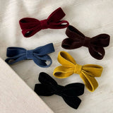 Velvet Bow Hair Clip Sweet Side Bang Pin_Cwaha07815