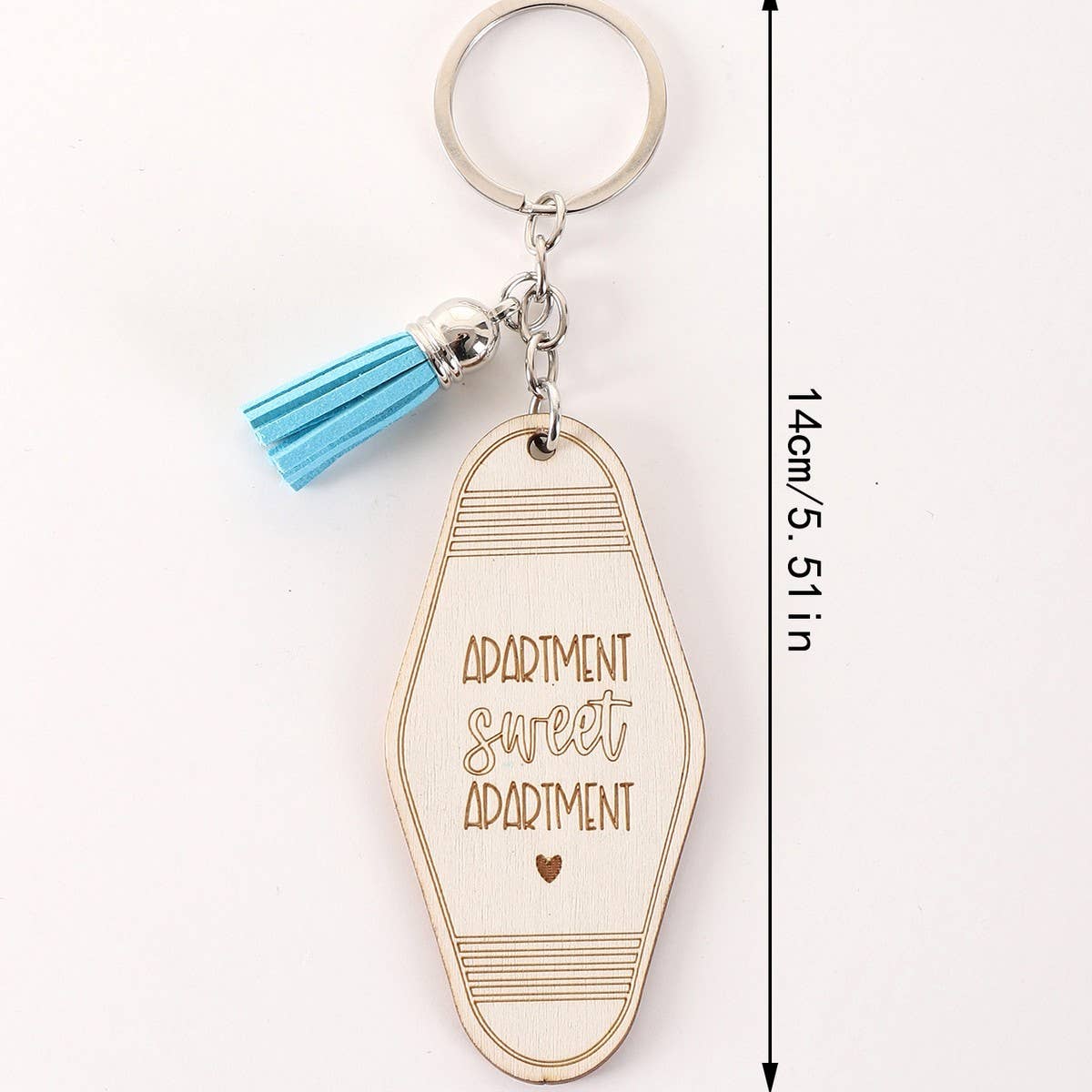 LETTER ENGRAVED WOODEN KEYCHAIN_CWMM0572