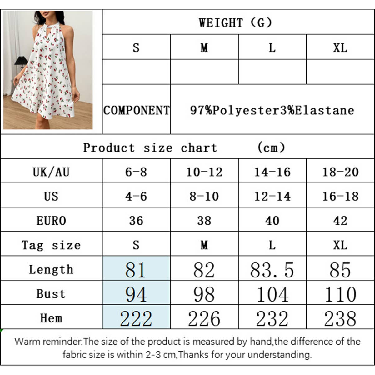 Sweet Gentle Wind Backless Cherry Floral Dress