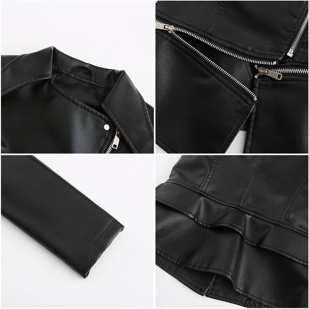 Womens Leather Garment With Removable Hem