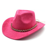FELT SUEDE LIKE BEADED COWBOY FEDORA UNISEX HAT_CWAH0822