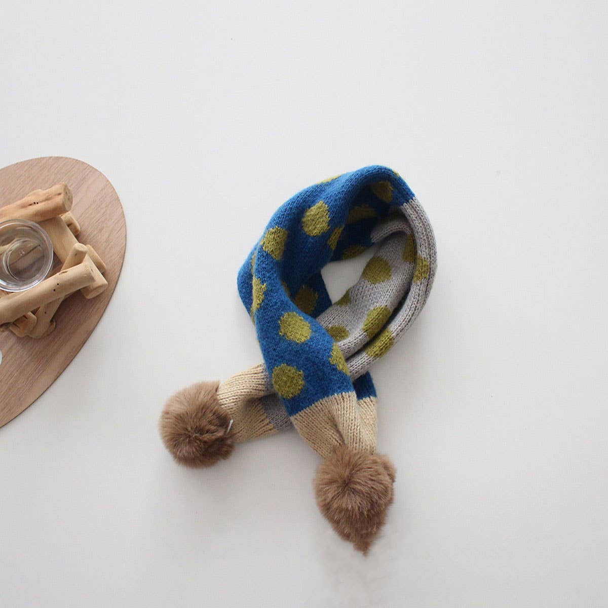 COLORFUL POLKA DOT KNITTED SCARF KIDS NECK SCARF_CWASC2099