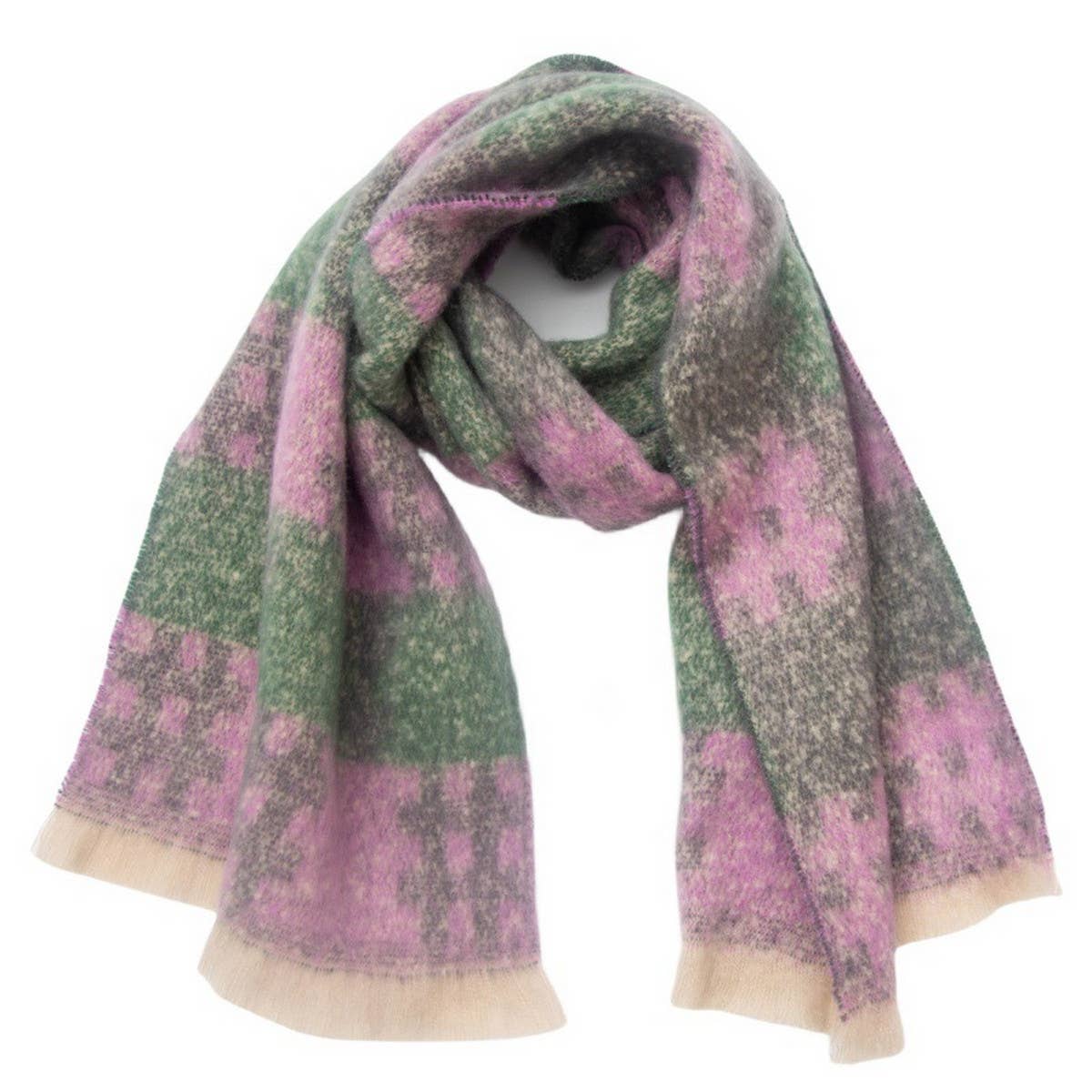 CIRCLE YARN JACQUARD SCARF UNISEX WINTER WRAP_CWASC0879