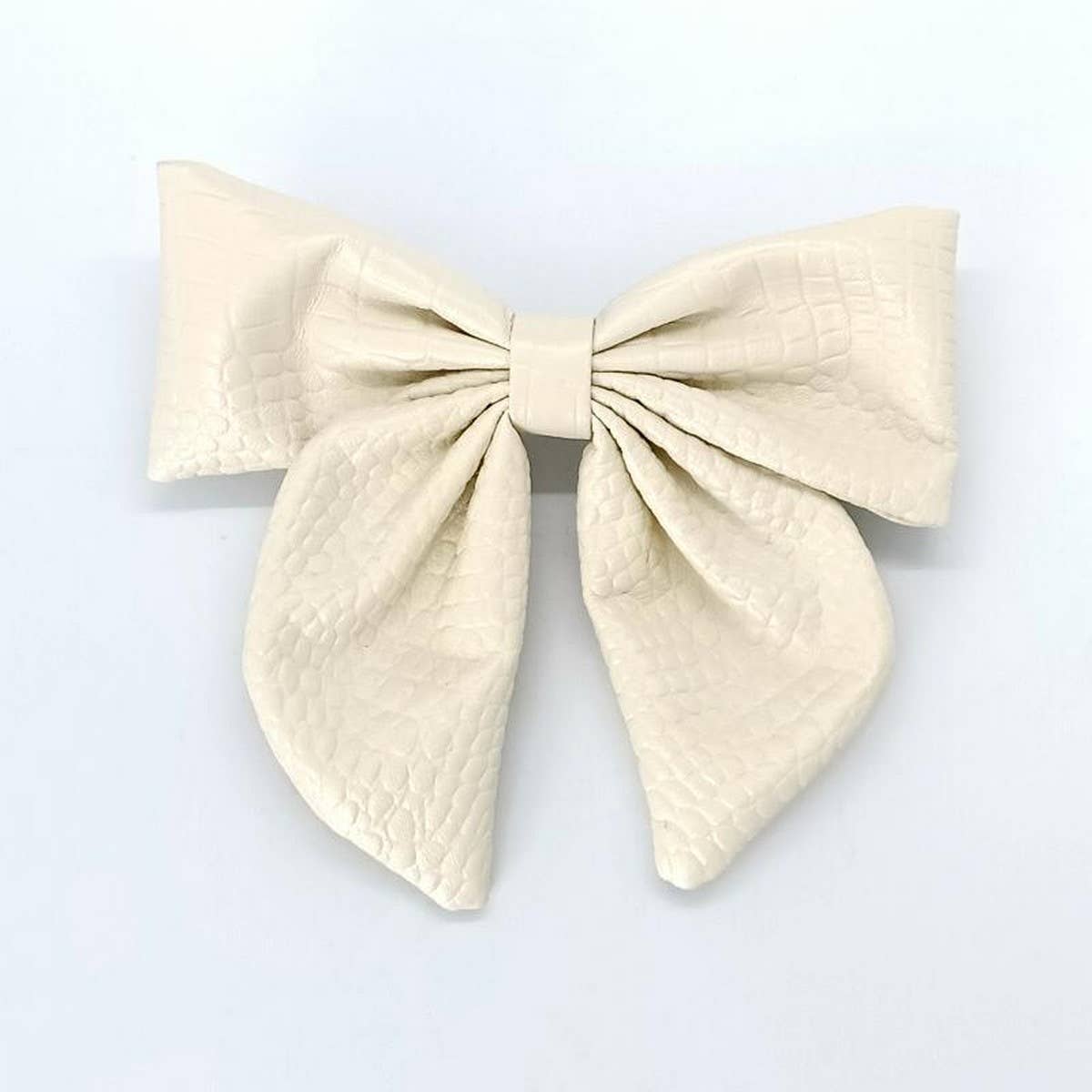 ELEGANT CROC PU LEATHER BOW HAIR CLIP_CWAHA6350