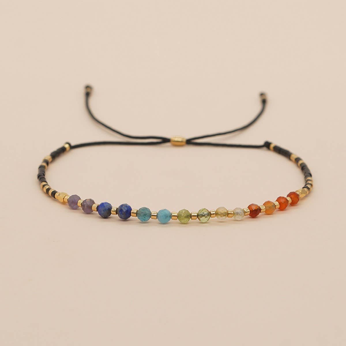COLORFUL GRADIENT NATURAL STONE RICE BEAD BRACELET_CWMM3849