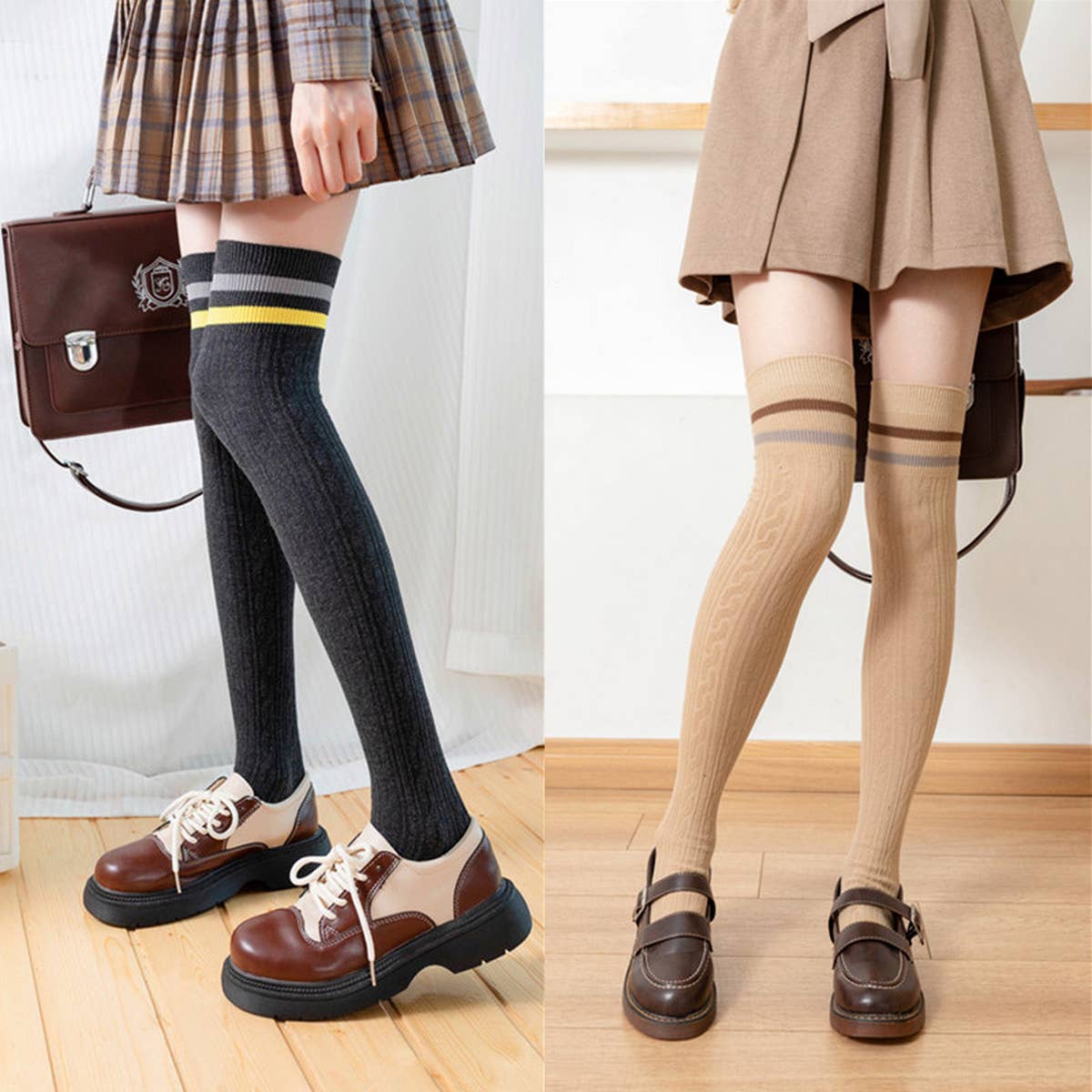 2024 NEW ALL MATCH STRIPED KNEE HIGH SOCKS_CWMS0654