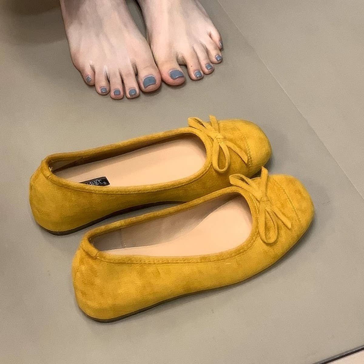 Vintage Bow Mary Jane Ballet Shoes For Women