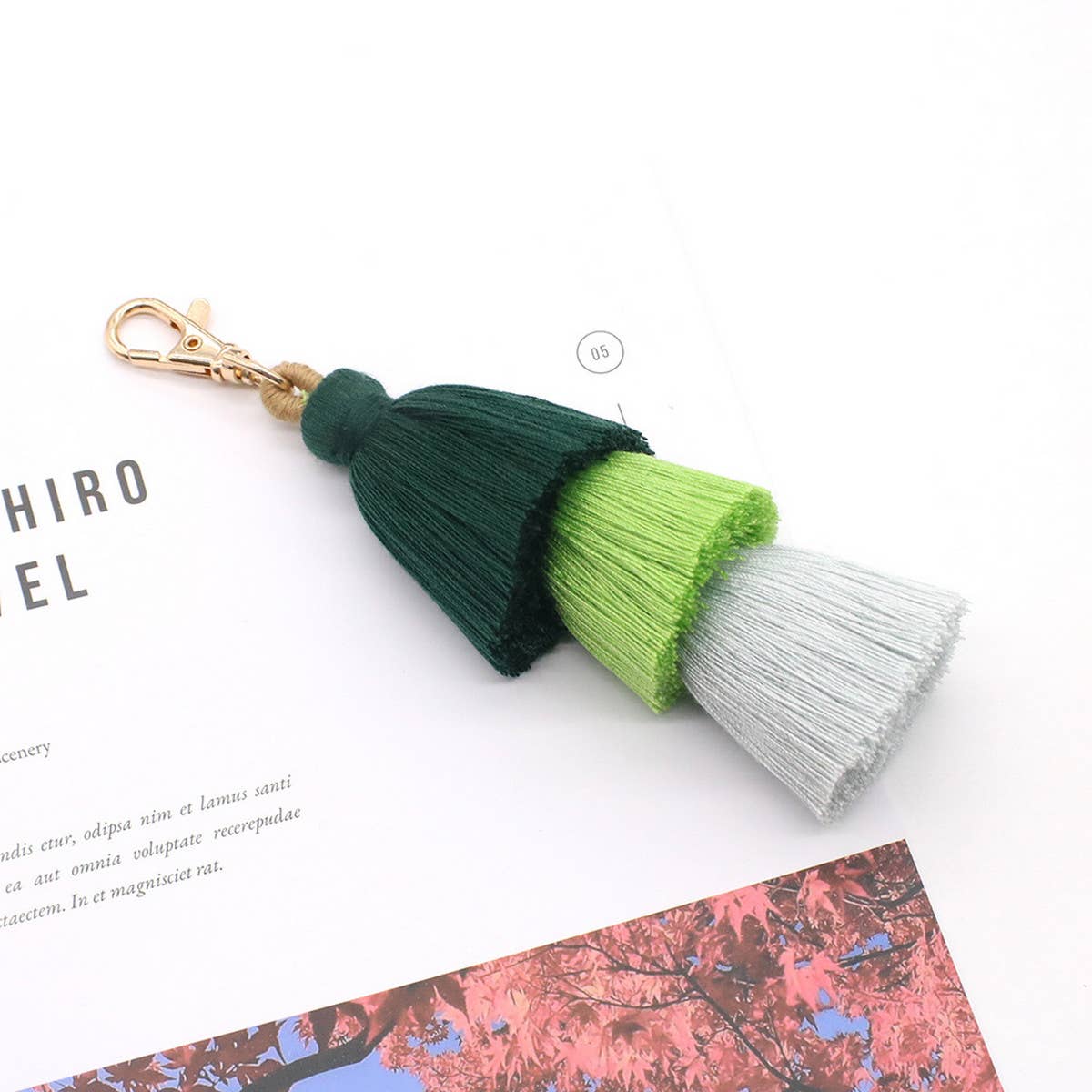 HANDMADE COTTON ROPE TASSEL KEYCHAIN_CWMM1558