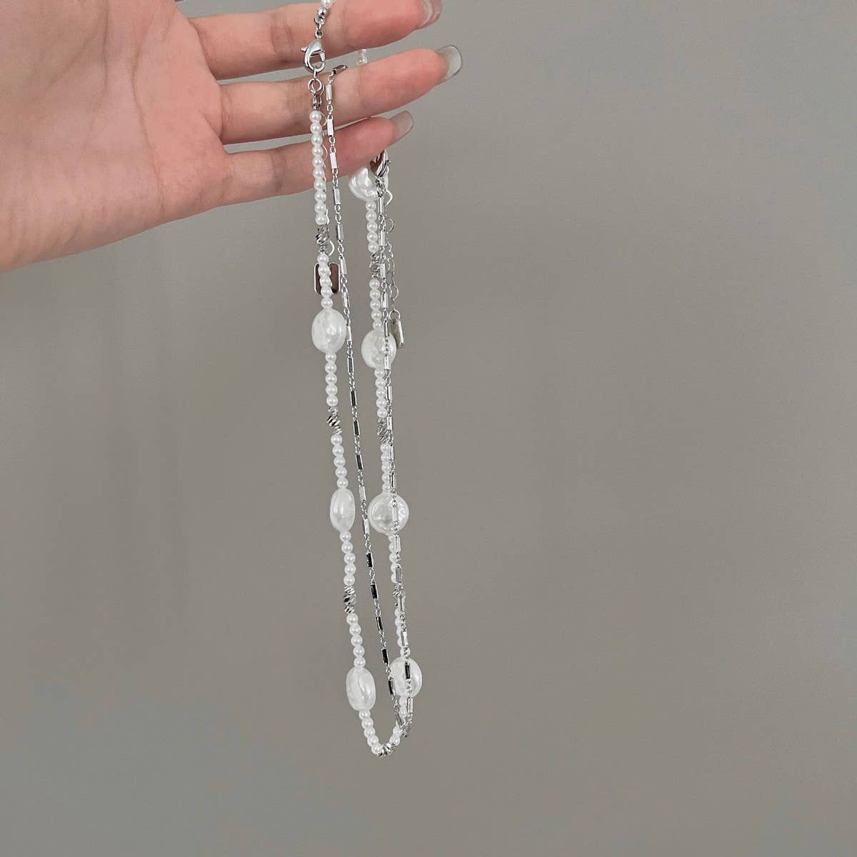 NEW DOUBLE LAYER IMITATION PEARL NECKLACE_CWAJE1278