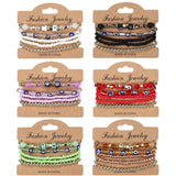 Cwaje05681_Boho Eye Beaded Multi Layer Bracelet For Women