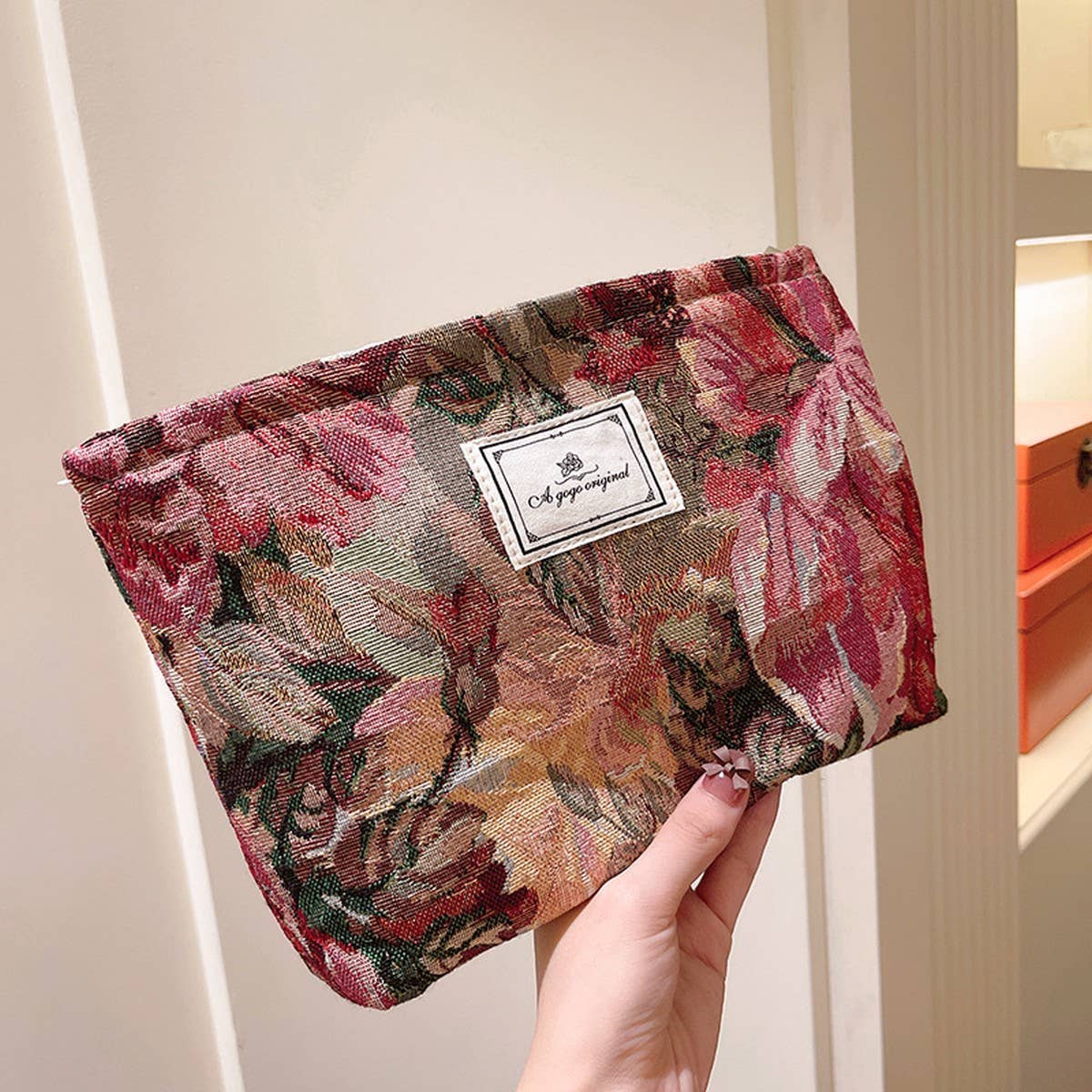 Vintage Oil Painting Makeup Bag Large Travel Tote_Cuab00661