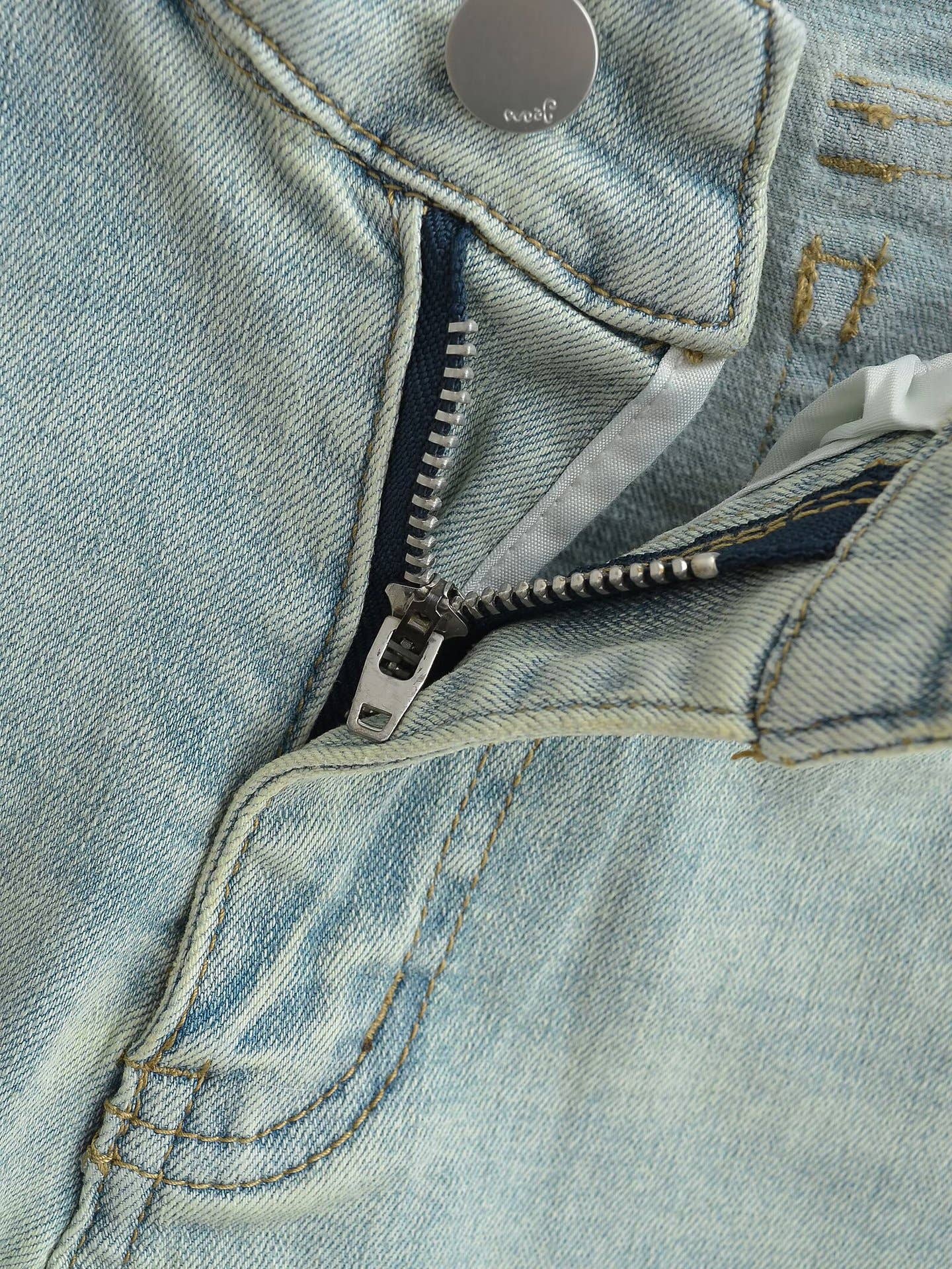 V-Waisted Fleece Slightly Flared Long Jeans