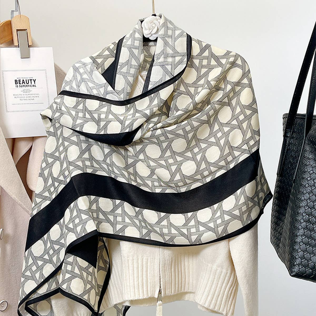 Velvet Scarf Fall/Winter Floral Wrap For Women_Cwasc0898