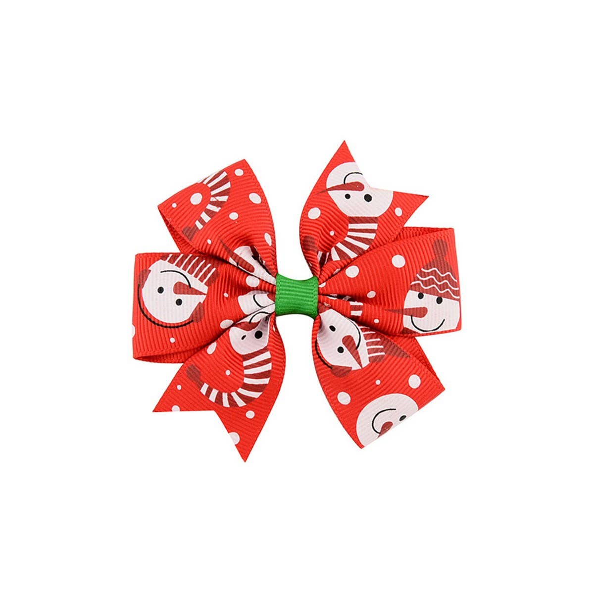 CHRISTMAS SNOWMAN BELL BOW HAIR CLIP FOR GIRLS_CWAHA6684