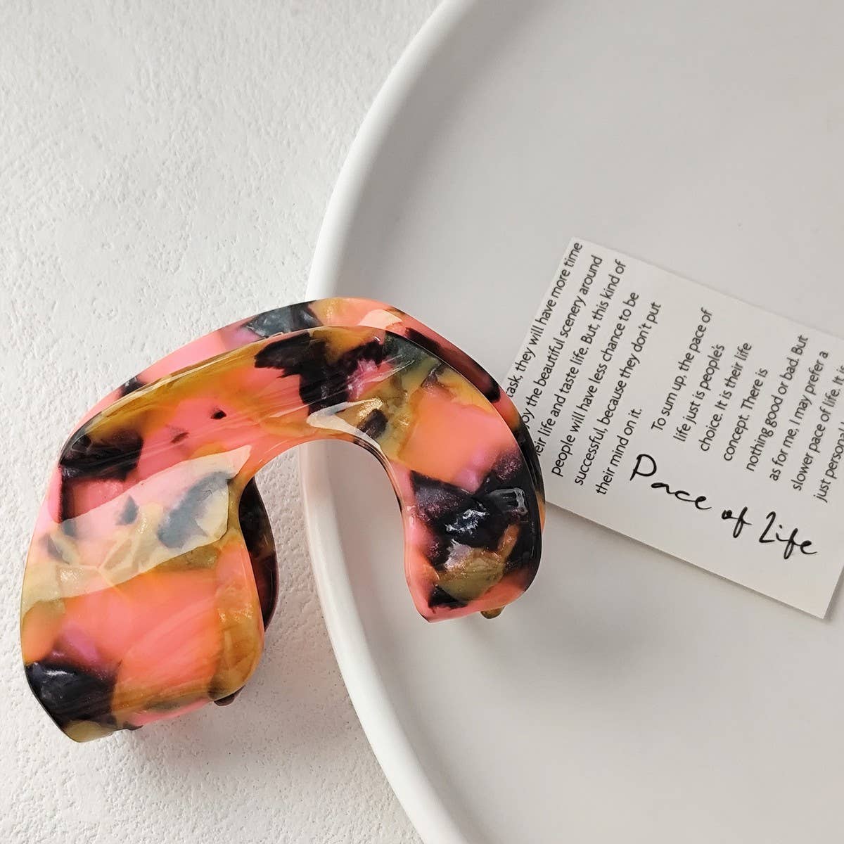 High-End U-Shaped Acetate Hair Claw?Elegant Clip_Cwaha07249