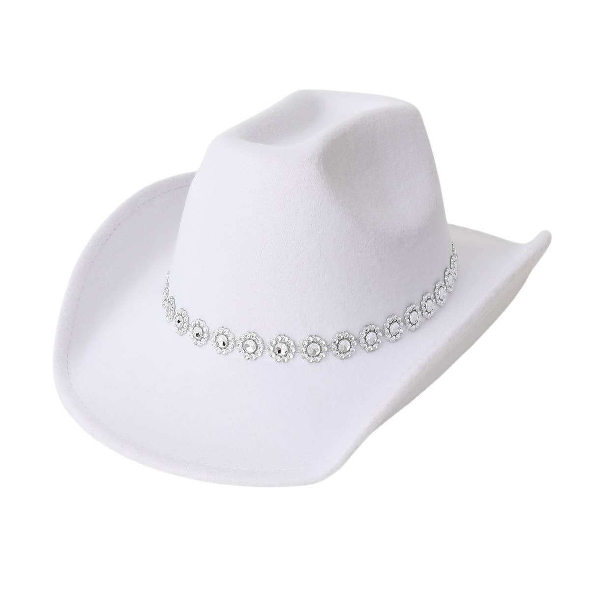 SPIRAL SEQUIN BRIM WESTERN FELT FEDORA HAT_CWAH3625