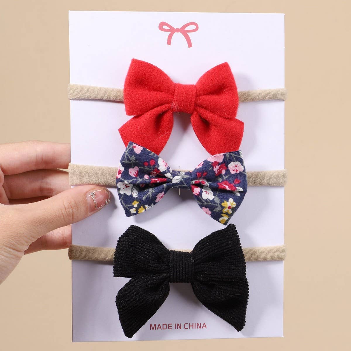 CORDUROY BOW BABY HEADBAND SET FOR GIRLS_CWAHA6751