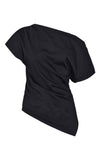 Womens Chic One-Shoulder Fitted T-Shirt