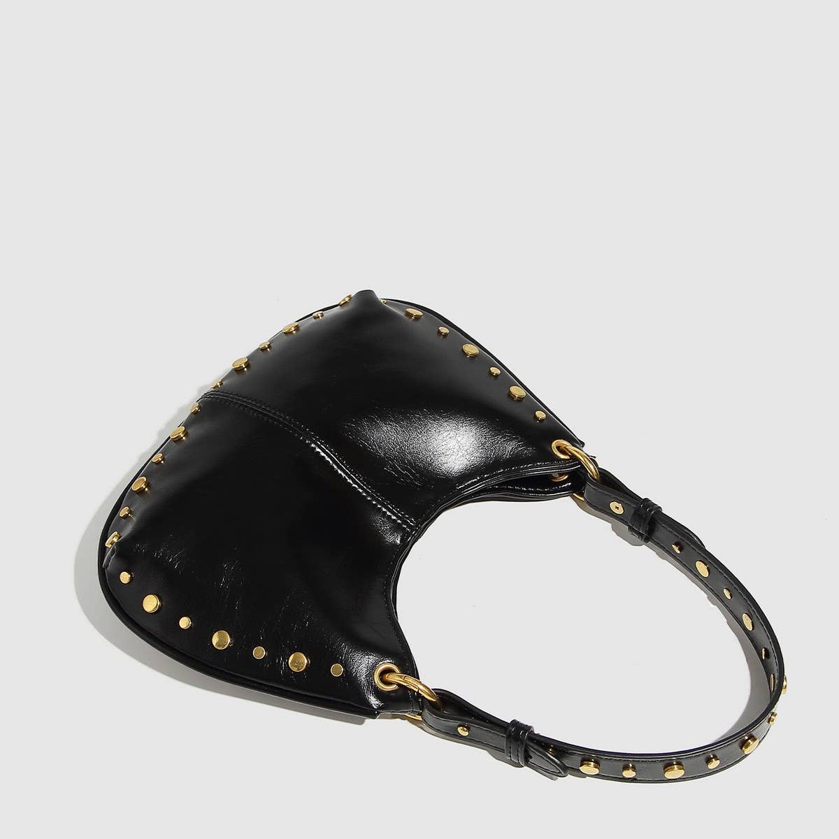 Trendy Studded Boston Shoulder Handbag_Cwab5713