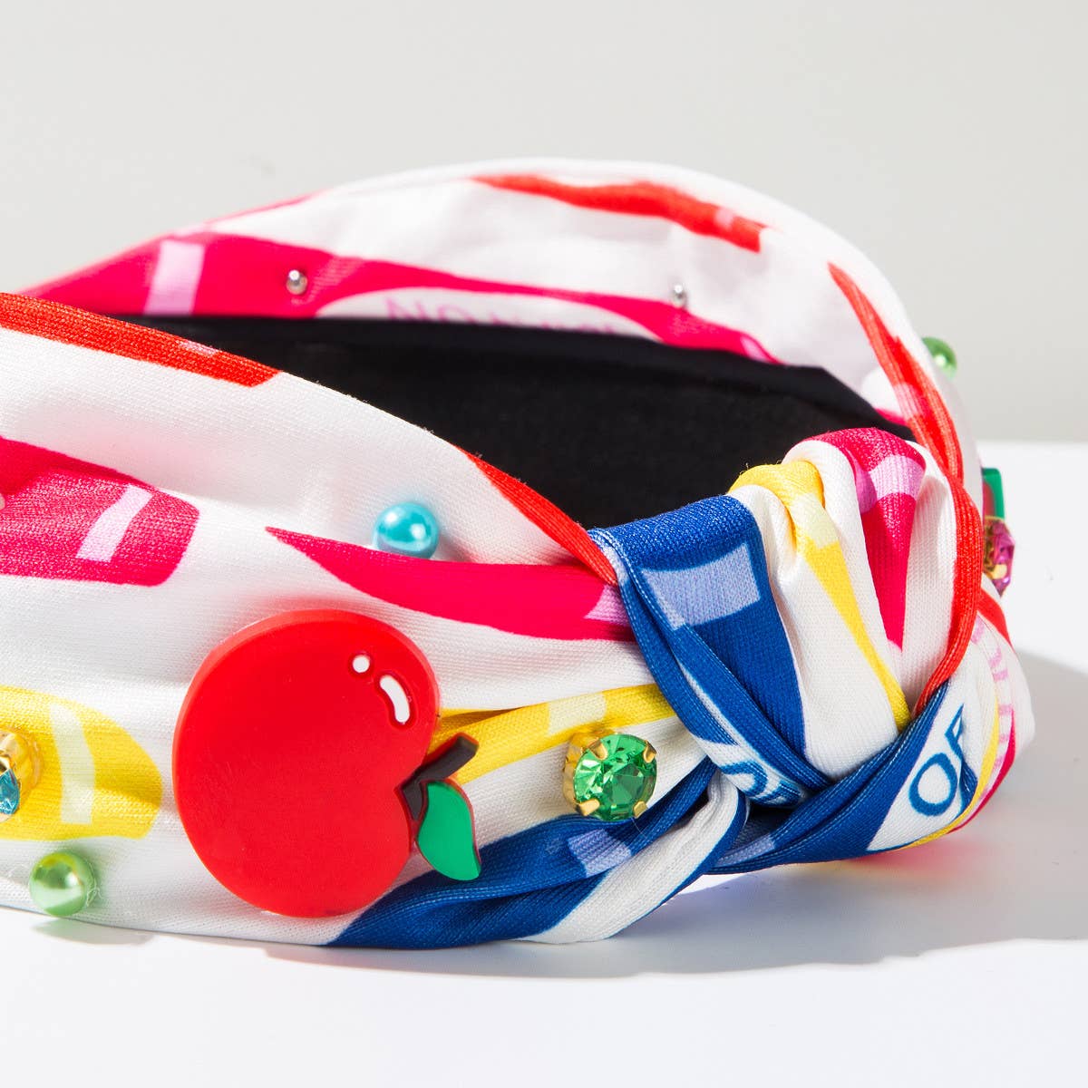 DIAMOND AND PEARL PRINTED FABRIC HEADBAND_CWAHA1777