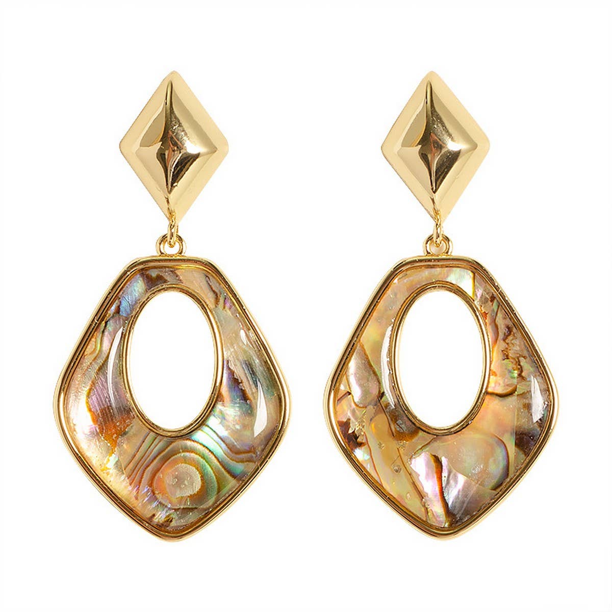 FASHIONABLE COLORFUL NATURAL ABALONE EARRINGS_CWMM4351