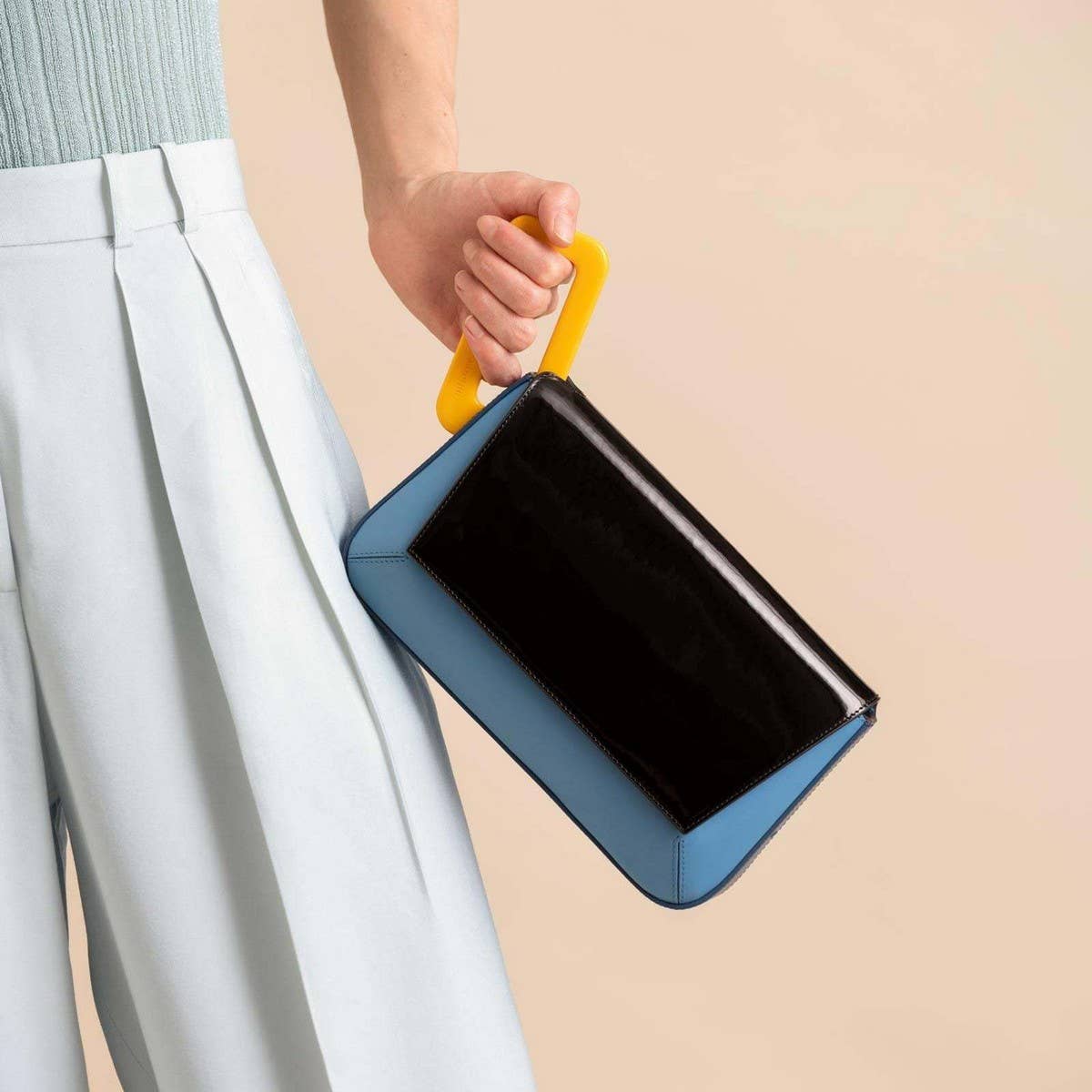 GEOMETRIC SPLICING SMALL SQUARE BAG SHOULDER BAG_CWAB1935