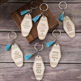 LETTER ENGRAVED WOODEN KEYCHAIN_CWMM0572