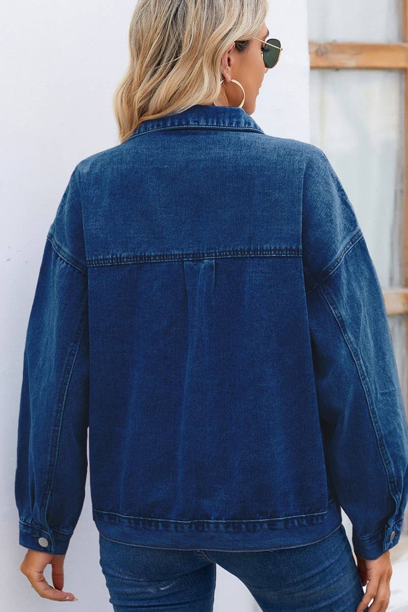 Vintage Wash Denim Long Sleeved Jacket_Cwjj0094