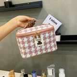 NEW HOUNDSTOOTH LARGE CAPACITY COSMETIC BAG_CWAB4412