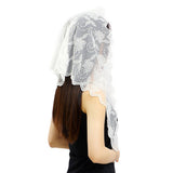 BLACK AND WHITE TRIANGLE SCARF WEDDING VEIL_CWMM1990