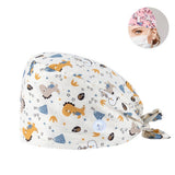 SURGICAL CAP SCRUB CAP COTTON TIE PRINT CAP_CWAH3322