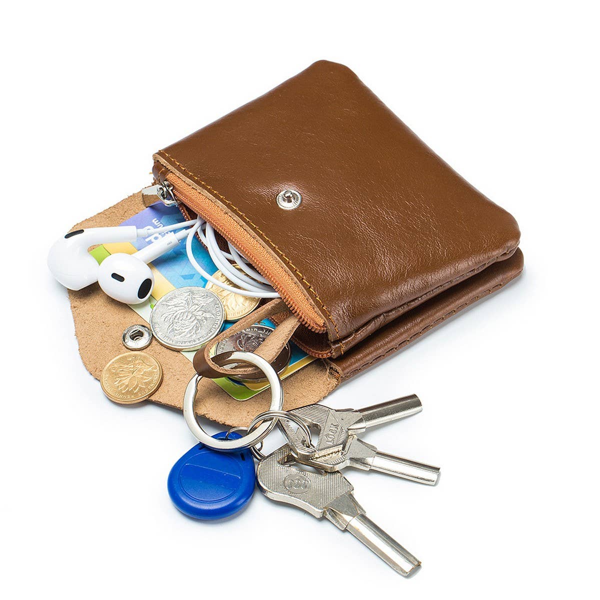 MINI LEATHER RETRO OIL WAX LEATHER WALLET CARD BAG_CWAB3880