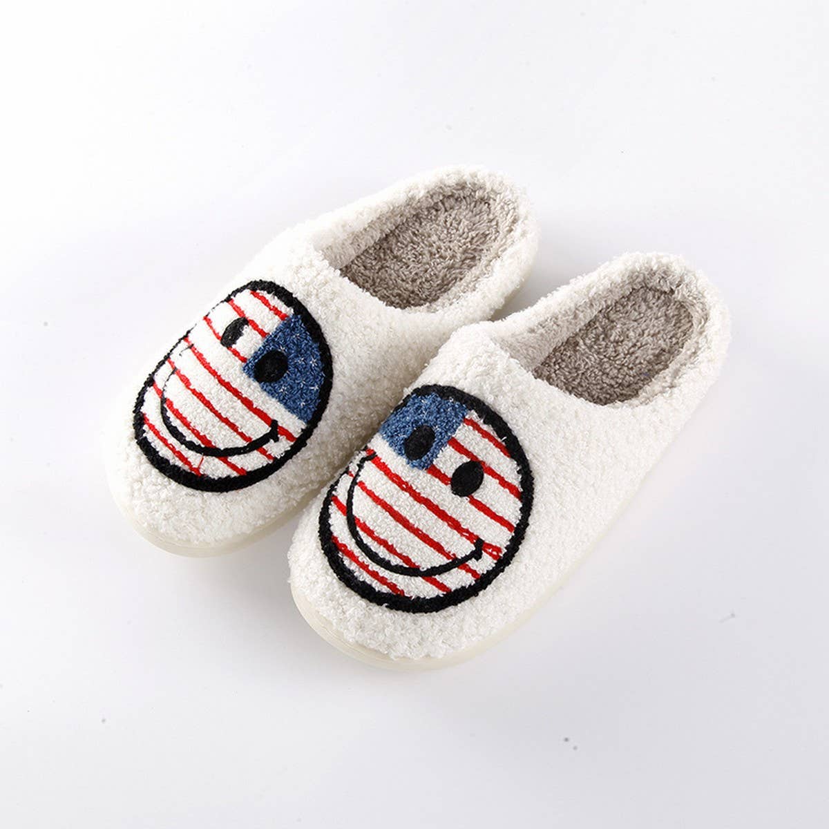 NEW NATIONAL FLAG SMILEY WARM COTTON SLIPPERS_CWSHS0736