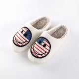 NEW NATIONAL FLAG SMILEY WARM COTTON SLIPPERS_CWSHS0736