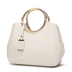 2024 PATENT LEATHER SHINY EVENING TOTE_CWAB2633