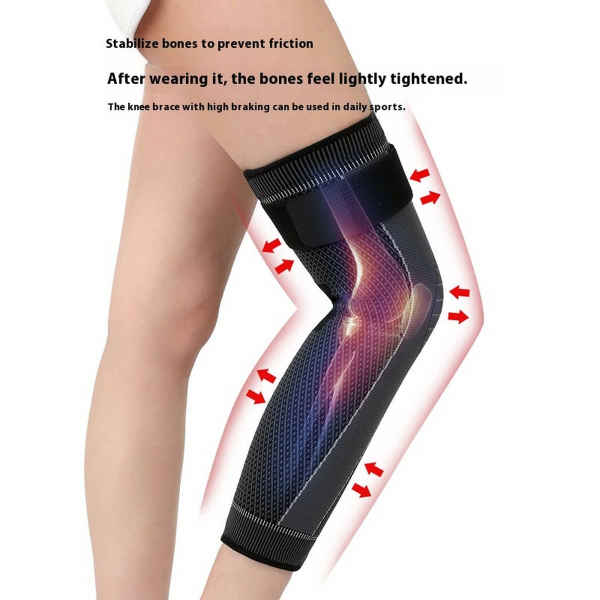 KNIT KNEE SLEEVE WITH STRAP FOR OUTDOOR SPORTS_CWMM7893