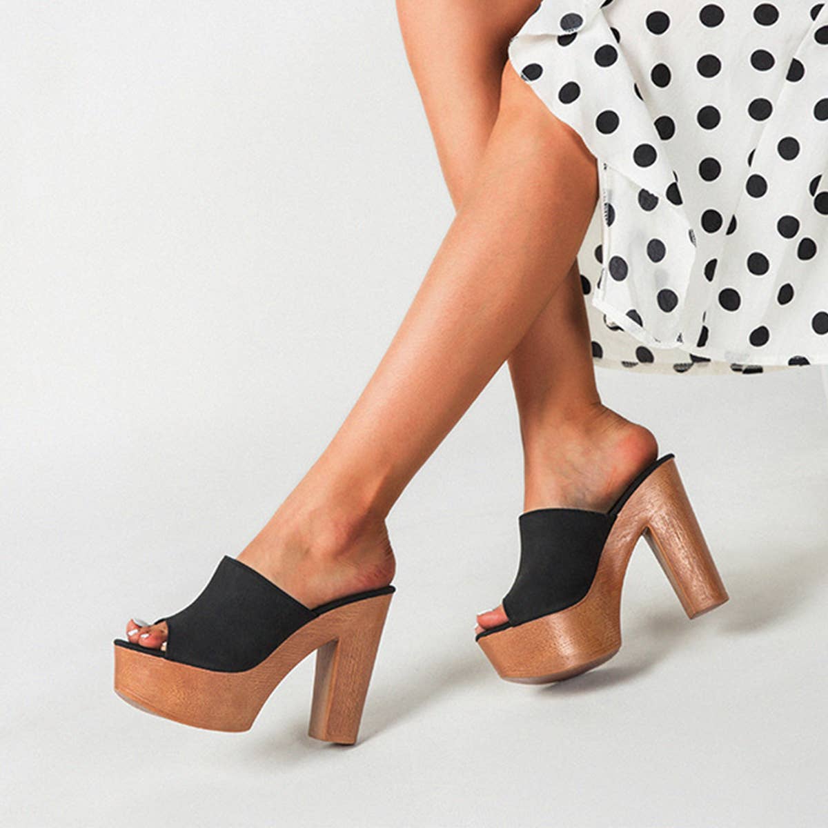 Women High Heels With Thick Heels And Half Heels